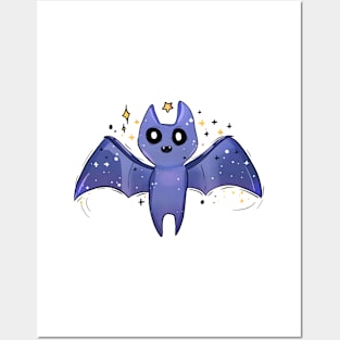 cute purple bat Posters and Art